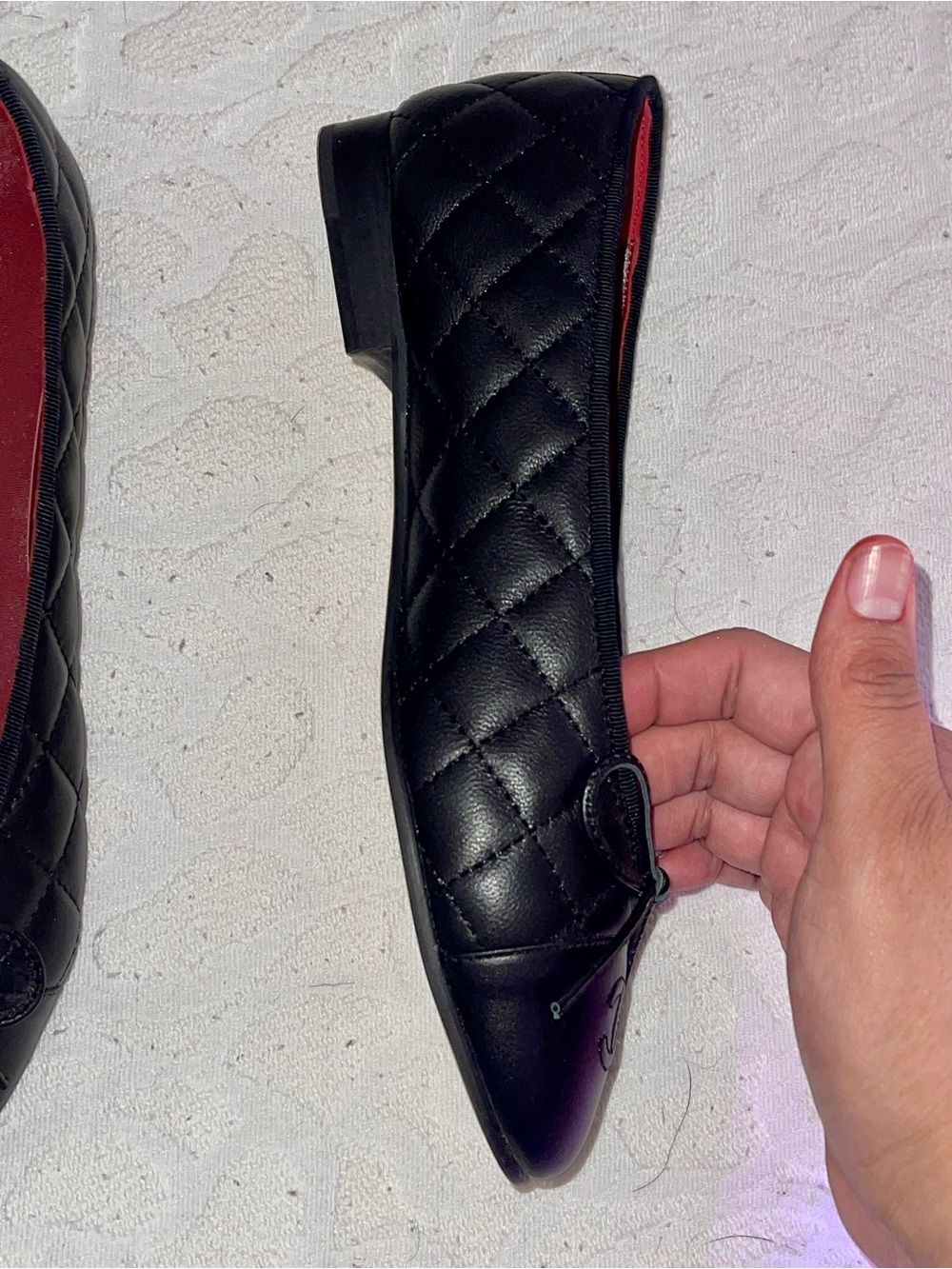 CHANEL Black Quilted Leather Ballet Flats - Picture 4 of 7